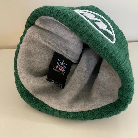 New Era NFL 2024 New York Jets Fleece Lined Cuffed Knit Green Hat Men’s M/L - Picture 7 of 9